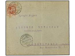 EGIPTO. 1925 (June 15). Cover To Alexandria Franked By Italy 'Marca Da Bollo'  1 Lire  Brown, Apparently Accepted For Pa - Sonstige & Ohne Zuordnung