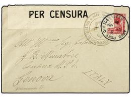 PALESTINA. 1918 (30-Julio).  DESTACAMENTO ITALIANO DE PALESTINA . Sobre Circulado Desde PORT SAID A ITALIA Con Sello De  - Other & Unclassified