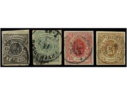 ° LUXEMBURGO. Yv.4, 5, 7 Y 8. 1859-63.  2, 4, 12 1/2  Y  25 Cents.   SIN DENTAR.  Muy Bonitos Ejemplares. Yvert.1.335€. - Sonstige & Ohne Zuordnung