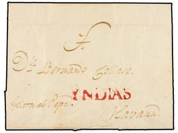 MEXICO. 1810 (2 Julio). VERACRUZ A LA HABANA. Marca  YNDIAS  En Rojo Estampada A La Llegada, Manuscrito  'Goleta Del Pep - Altri & Non Classificati