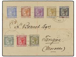 MARRUECOS. Sg.22-24, 26-28, 31,32. 1898 (May 30). Registered Cover To TANGIER Franked By Spanish Currency Part Set Of Ei - Altri & Non Classificati