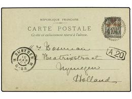 MARRUECOS FRANCES. 1903. LARACHE A HOLANDA. Entero Postal De  10 Cts.  Negro, Mat.  LARACHE/MAROC.  MUY RARO. - Other & Unclassified
