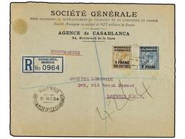 MARRUECOS INGLES. 1934. CASABLANCA To LONDON. Registered Envelope With  1 Fr.  And  1,50 Fr. - Autres & Non Classés