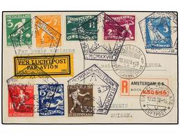 HOLANDA. 1928.  OLYMPIADE AMSTERDAM.  Complete Set On Commemorative Card Sent To SWITZERLAND. - Andere & Zonder Classificatie