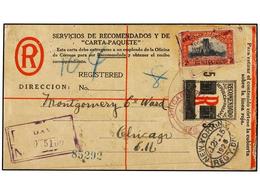 PANAMA. 1928. DAVID (Panamá) A CHICAGO. Sobre De Certificados De  10 Cents.  De  CANAL ZONE  Habilitado Para  5 Cents.   - Other & Unclassified