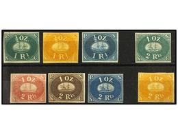 (*) PERU. Yv.1a, D, E, 2a, C, D, E, F.  NO EMITIDOS. 1 Real  En Colores Verde, Amarillo Y Azul Y  2 Reales  En Colores V - Other & Unclassified