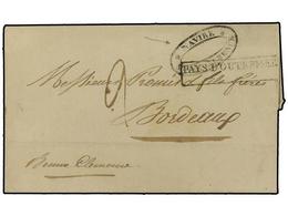PERU. 1835 (Oct 17). Entire Letter From LIMA To BORDEAUX Endorsed 'Bonne Clemence' With Very Rare Oval  NAVIRE*BONNE CLE - Andere & Zonder Classificatie