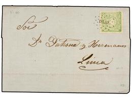 PERU. Sc.14. 1870. ISLAS DE CHINCHA   A LIMA.  1 Dinero  Verde, Mat. Círculo De Puntos Y  ISLAS.  MAGNÍFICA. - Other & Unclassified