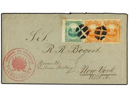 PERU. Sc.106, 108. 1886. LAMBAYEQUE A NEW YORK.  2 Ctvos.  Verde Y  5 Ctvos.  Naranja (2). Al Dorso Llegada. - Other & Unclassified