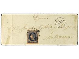 COLONIAS ESPAÑOLAS: FILIPINAS. 1864. Envelope To Anteguera, Spain, Franked Four-margined  12½c.  Isabella Tied By Dotted - Andere & Zonder Classificatie