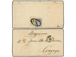 FILIPINAS. Ed.21. 1871 (16 Marzo). MANILA A LINGAYEN. Carta Completa Con Franqueo Al Dorso De  5 Ctvos.  Azul. Mat  PARR - Sonstige & Ohne Zuordnung
