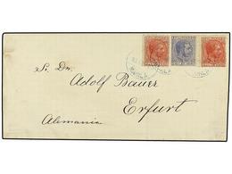 FILIPINAS. Ed.57(2), 59. 1888. MANILA A ALEMANIA. FAJA DE PRENSA (wraper), Circulada Con Dos Sellos De  2 Ctvos.  Carmín - Autres & Non Classés