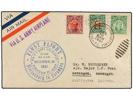 FILIPINAS. 1931 (16 Diciembre).  AIR MAIL.  STOTSENBURG A SORSOGON.  2 Cts.  (2) Y  6 Ctvos.  Vuelo Especial, Marca  VIA - Altri & Non Classificati