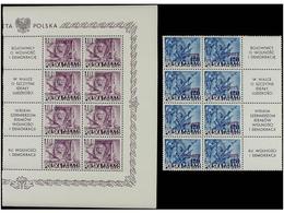** POLONIA. Mi.617/19. 1950. Roosevelt, Overprinted  GROSZY.  8 Complete Sets. 80 Gr. Signed GRYZEWSKI. Cat. 1.800€. - Other & Unclassified