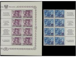 ** POLONIA. Mi.617/19. 1950. Roosevelt, Overprinted  GROSZY.  8 Complete Sets. 80 Gr. Signed GRYZEWSKI. Cat. 1.800€. - Altri & Non Classificati