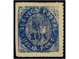 (*) INDIA. Mu.10. 1871.  40 Reis  Azul. Muy Bonito Ejemplar. Mundifil.155€. - Andere & Zonder Classificatie