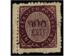 * INDIA PORTUGUESA. Mu.20. 1873.  900 Reis  Violeta, Tipo IA, Papel Azulado Fino. Borde De Hoja, Insignificante Mancha E - Andere & Zonder Classificatie