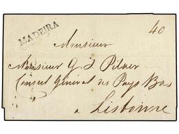 PORTUGAL: MADEIRA. 1823 (2 Agosto). MADEIRA A LISBOA. Marca Lineal  MADEIRA  En Negro (Frazao FUN 2). MAGNÍFICA Y RARA. - Altri & Non Classificati