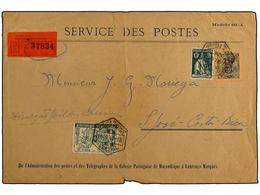 MOZAMBIQUE. 1918 (Sept 26). Registered Cover To San Jose, COSTA RICA Franked By Mozambique  1c  Green War Tax And 1914 C - Other & Unclassified