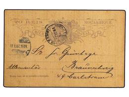 NYASSA. 1906. Mozambique  20 Reis.  Ovpt NYASSA Postal Stationery Card (H & G 5) Cancelled By The Double Ring  CORREIO D - Altri & Non Classificati