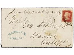 PUERTO RICO. 1874. PONCE A LONDRES. Impreso Circulado Con Sello Británico De  1 P.  Rojo Con Mat. De La  B.P.O.   F-88   - Other & Unclassified