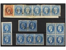 °/ RUMANIA. Mi.39. 1872.  10 Bani . Lot With 2 Pair, Strip Of Three (fault), Block Of Four And Strip Of Five. Fine Used. - Andere & Zonder Classificatie