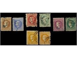 ° SERBIA. Mi.11IC/18IC. 1869. COMPLETE Set Of Eight Stamps Perf. 9 1/2 X 12 With Different Cancels. Stamp Of 1 Para Righ - Andere & Zonder Classificatie