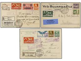 SUIZA. 1925-26. Tres PRIMEROS VUELOS Ginebra-Milán, Lausana-Milan Y Chaux De Fonds-Bale. - Other & Unclassified