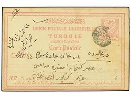 TURQUIA. 1891. Postal Stationery Card Of  20 Para  Sent To CONSTANTINOPLE Showing All Arabic Negative  DIYARBEKIR  Seal  - Other & Unclassified