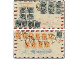 ZEPPELIN. 1930 (19 Mayo).  SPAIN.  SEVILLA A USA.  50 Cts.  (10) Y  1 Pta.  (15) (franqueo En Anverso Y Reverso). Volada - Other & Unclassified