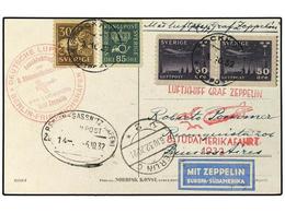 ZEPPELIN. 1932.  SWEDEN.  8th S.America Flight.  Swedish Acceptance Picture Postcard To Buenos Aires Franked  30 + 85 Or - Other & Unclassified