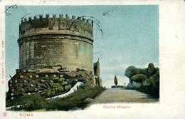 Italie Italia Lazio Roma Rome Eglise ROME  Cecilia Metella  Chromo Litho  Carte Pionnière De 1908 - Eglises