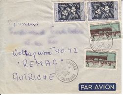 BM161 Envelope Air Mail Neu-Kaledonien - Austria, 4-fach-Frankatur 1958, Poststempel Nouvelle-Caledonie 1958 - Cartas & Documentos