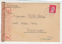Germany Reich Censored Letter Cover Travelled 1943 Mittweida To Karlovac (Croatia) B190401 - Lettres & Documents