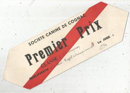 Plaque En Carton , Publicité , Société Canine De COGNAC ,premier Prix ,classe : Champion,1937,2 Scans, Frais Fr : 2.45e - Targhe Di Cartone