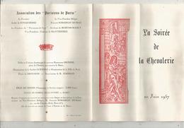 Programme , Association Des PARISIENS DE PARIS ,la Soirée De La Chevalerie,20 Juin1957, 2 Scans, Frais Fr :2.25e - Programs