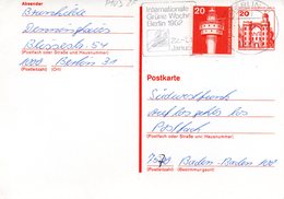 WB Amtliche Ganzsachen-Postkarte  P103 ZF Wst."Burgen Und Schlösser"20(Pf) Rotorange, MWSt. 2.12.81 BERLIN - Postkaarten - Gebruikt