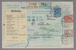 Heimat Rumänien Nagy-Szt.Miklos 1905-11-05 Paketkarte Mit Perfinmarken Ungarn "P.A." - Cartas & Documentos