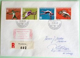 Liechtenstein 1956: Sport III Zu 286-289 Mi 342-345 Yv 304-307 Eröffnung Der Poststelle NENDELN 1.II.60  (Zu CHF 50.00) - Brieven En Documenten