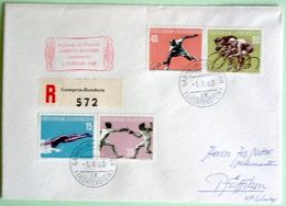 Liechtenstein 1958: Sport V Zu 309-312 Mi 365-368 Yv 327-330 ⊙ Eröffnung Der Poststelle NENDELN 1.II.60  (Zu CHF 55.00) - Covers & Documents