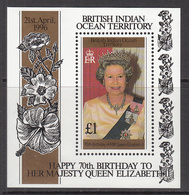 1996 British Indian Ocean Territory QEII Souvenir Sheet  Complete Set Of 4 MNH - Territoire Britannique De L'Océan Indien