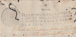 1782-PS-40 SPAIN ANTILLES CUBA PUERTO RICO REVENUE SEALLED PAPER. 1782-83. SELLO 3ro. - Impuestos