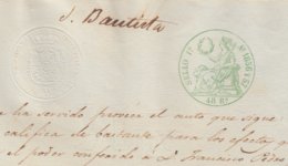 1856-PS-70 SPAIN ANTILLES CUBA PUERTO RICO REVENUE SEALLED PAPER. 1856-57. SELLO 1ro. - Timbres-taxe
