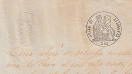 1854-PS-75 SPAIN ANTILLES CUBA PUERTO RICO REVENUE SEALLED PAPER. 1854-55. SELLO 3ro. - Strafport