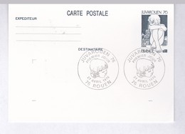 ENTIER POSTAL  1876-CP1  REPIQUE  JUVAROUEN   1976 / FDC  OBLITÉRÉ  ROUEN - AK Mit Aufdruck (vor 1995)