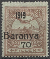 1919 Hungary Croatia SHS Occupation Local - BARANYA Baranja - TURUL Overprint - 70 Fill. - MH - Baranya