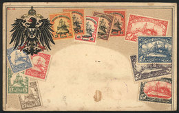 GERMAN SOUTH-WEST AFRICA: Beautiful PC Illustrated With Old Postage Stamps, Editor Ottmar Zieher (Germany), Average Qual - Otros & Sin Clasificación