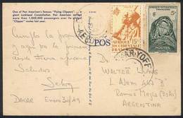 FRENCH WEST AFRICA: Postcard (PAN AM Lockheed Constellation Airplane) Sent From DAKAR-YOFF To Argentina On 30/JA/1949, V - Sonstige & Ohne Zuordnung