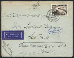 GERMANY: Cover Franked By Sc.C37, Sent By ZEPPELIN From Friedrichshafen To Sao Paulo (Brazil) On 10/OC/1928, With Blue O - Altri & Non Classificati