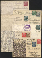 GERMANY: 6 Postcards Posted Between 1930 And 1995, Most To Argentina, With Nice Cancels (of A Ship At Sea In 1930, Other - Altri & Non Classificati